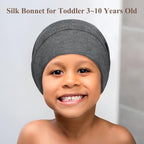 OLESILK Silk Bonnet for Kids Girls 2-6 Years, Adjustable Strap, Smooth for No Frizzy Hair, Breathable All Night Slleping