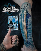 H2Ocean Blue Green Foam Soap - Tattoo Foam Antibacterial Soap for Tattoo Aftercare - Tattoo Care with Aloe Vera - Travel-Size Tattoo Moisturizer Soap - 1.7 oz
