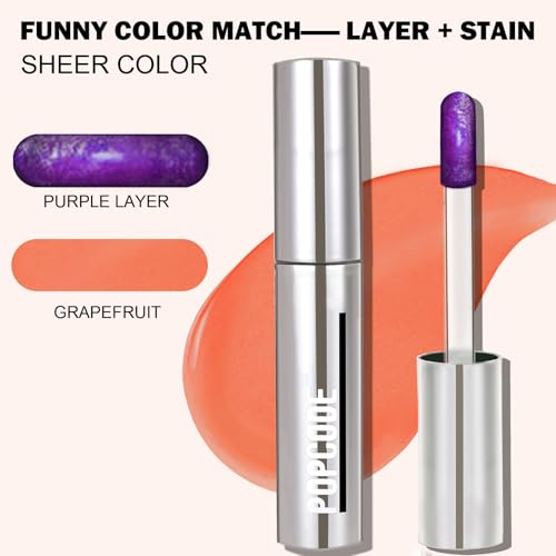 Peel Off Lip Stain - Long Lasting, Transfer Proof and Waterproof Tattoo Lip Tint, Matte Finish Lip Stain Peel Off, Infused with Vitamin E & Algin & Hydroxyacetophenone, #006 Grapefruit