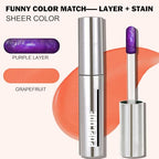 Peel Off Lip Stain - Long Lasting, Transfer Proof and Waterproof Tattoo Lip Tint, Matte Finish Lip Stain Peel Off, Infused with Vitamin E & Algin & Hydroxyacetophenone, #006 Grapefruit