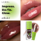 Lamel Dazzle Glow Crystal Clear Lip Gloss - Hydrating, Non Sticky, High-Glossy Lip Gloss - 408 Cherry Cola