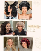 YANIBEST Satin Bonnet for Sleeping Women Double Layer Hair Silk Bonnets for Sleeping with Elastic Band