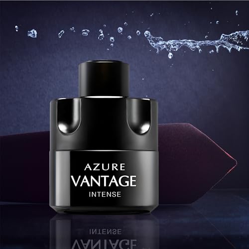 Men's Cologne Azure Vantage Eau De Toilette Body Spray Fragrance For Men- Daywear, Casual Daily Perfume Set with Suede Pouch- 3.4 Fl Oz Bottle- Ideal EDT Beauty Gift for Birthday, Anniversary