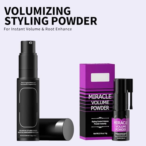 Gowwim Texture Powder 2-Piece Set (4g + 10g) , 360° Rotating Hair Texture Styling Volume Powder & 10g Instant Oil Control & Matte Finish Volumizing All-Day Hold for Men & Women Volumizing Non-greasy