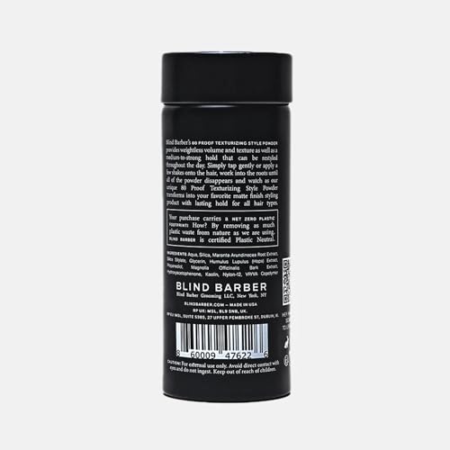 Blind Barber 80 Proof Texture Powder - Hair Styling Powder for Men - Build Weightless Volume - Medium-to-Strong Hold + Matte Look - Easy to Use - For All Hair Types (.5 Ounce)