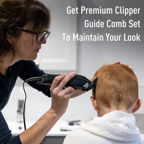 CR8GR8 for Wahl Clipper Guards Set, 10 Pcs Compatible with Wahl Guards for Clippers from 1/16” to 1”, Universal Barber Guards with Metal Clip fits for All Wahl Clippers Combs #3170-400, Black
