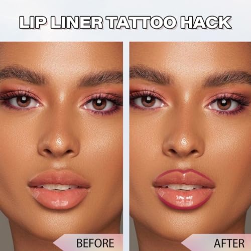 Cilrofelr Peel Off Lip Liner Stain, Long Wear Tattoo Lip Liner with Tweezer, Peel Off Lip Stain with Matte Finish, Long Lasting, Waterproof, Transfer-proof, Highly Pigmented Color (Mauve)