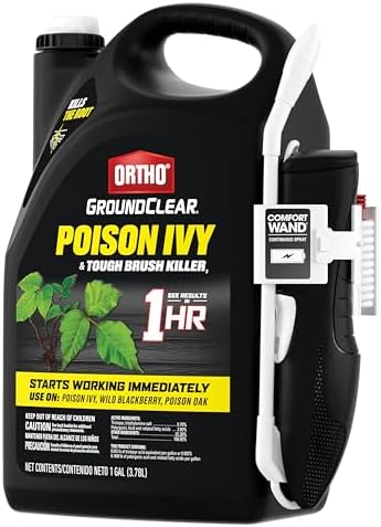 Ortho GroundClear Poison Ivy and Tough Brush Killer3 with Comfort Wand, Ready-To-Use Weed Killer with Results in 1 Hour, 1 gal.