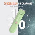 Waterproof Bikini Trimmer for Women, Body Pubic & Groin Hair Trimmer for Men with LED Light, USB Rechargeable & Travel Pouch (Green)