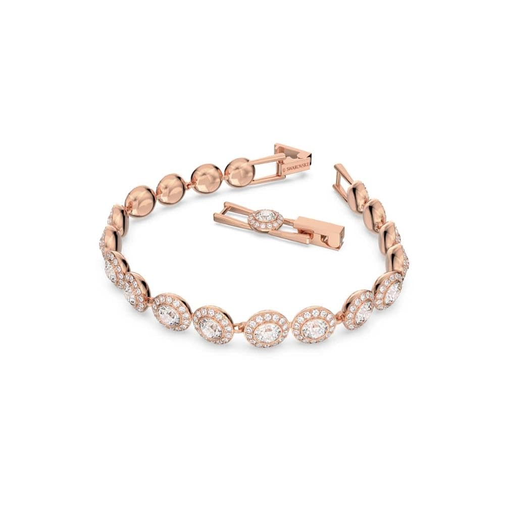 SWAROVSK Una Angelic Bracelet, Clear circle-cut with Matching Crystal Pavé on a Rose-Gold Tone Finish Setting, Part of the Una Angelic Collection
