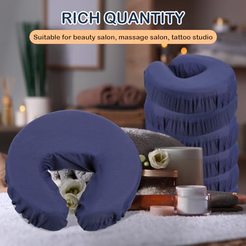 Tatuo 12 Pcs Face Cradle Covers for Massage Head Rest Microfiber Reusable Soft Thicker Massage Table Face Covers Oil Proof Headrest Cradle Sheets for Spa Beauty(Navy Blue)