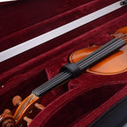 FINO 4/4 Full Size Violin Case Professional Oblong Violin Hard Case with Built-in Hygrometer,Super Lightweight Portable Carrying Bag Slip-On Cover with Backpack Straps,Black
