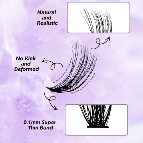 WENDY Lash Extension Kit Lash Clusters Kit D Curl Cluster Lashes 40D+3D Effect Individual Lashes with Lash Bond and Seal Lash Applicator Lash Glue Remover Brush Eyelash Clusters(40/3DP-D Kit,16-20mm)