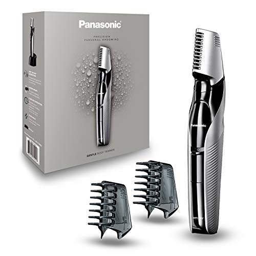 Panasonic Electric Body Groomer and Trimmer for Men, Cordless Washable Wet Dry Groomer with 3 Comb Attachments, Black ER-GK60-S
