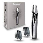 Panasonic Electric Body Groomer and Trimmer for Men, Cordless Washable Wet Dry Groomer with 3 Comb Attachments, Black ER-GK60-S