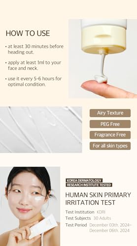mixsoon Bean Sunscreen SPF 50 Airy Texture Type For Face Korean Skin Care 1.69 fl oz / 50ml