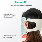 Red Light Mask for Face - 7 Colors Red Light Mask, Facial Skin Care at Home, Cordless, Ergonomic Design and Rechargeable for Home - Green