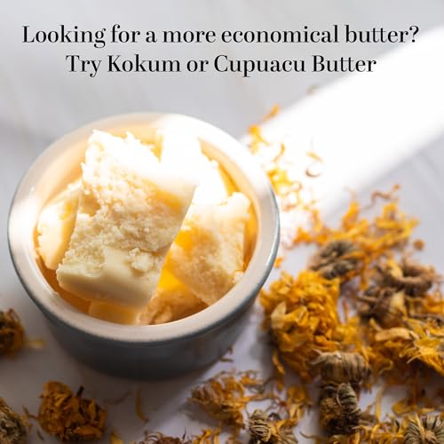 Better Shea Butter Raw Cocoa Butter - Unrefined, 100% Pure, Food Grade - Use for Cocoa Lip Balm, Stretch Marks Cream, Cacao Butter Cream, Scars Oil, Whipped Lotion - Skin & Hair Moisturizer 1LB Block