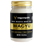 Wagyu Republic Beef Tallow ⎸11oz Glass Jar, Grass Fed Wagyu Beef Tallow, Great for Cooking Steak or as Tallow Balm ⎸ Keto, Gluten Free Protein Snacks for Adults, Perfect for Whole 30 or Carnivore Diet