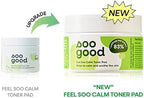 SOO Good Feel Soo Calm Pure Cotton Toner Pads 70 w/83% Cabbage Centella Asiatica Azulene - Sensitive Skin Soothe Pore & Sebum Control Korean Skincare