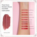 Flower Knows Strawberry Rococo Cloud Lip Cream Matte Liquid Lipstick-Long Lasting&Highly Pigmented Lip Stain -Velvety Waterproof Lip Makeup for Girls&Women-0.12 Fl Oz,1 Count(S02 Peachy Milk)