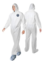Medical Nation Hazmat Suits Disposable | 25 Pack | Protective Coveralls with Attached Hood and Boots | Heavy Duty Full Body Painters Suit for Adults - Breathable & Water Resistant | Extra Large