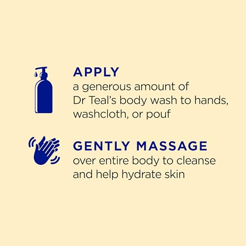 Dr Teal's Body Wash with Pure Epsom Salt, with Prebiotic Lemon Balm & Sage, 24 fl oz (Pack of 4)