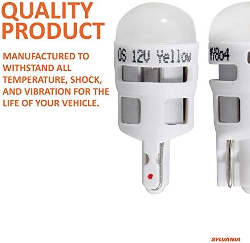 SYLVANIA ZEVO 194 T10 W5W Amber LED Bulb, (Contains 2 bulbs)