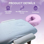 Macarrie 24 Pcs Face Cradle Covers for Massage Table Microfiber Reusable Soft Thicker Massage Table Head Rest Covers Bulk Oil Proof Headrest Cradle Sheets for Spa Beauty Salons(Purple)