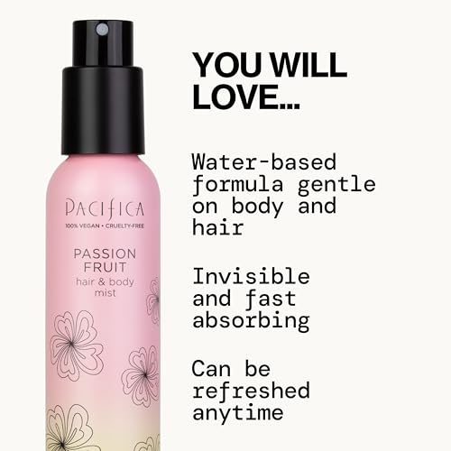 Pacifica Hair Mist Perfume & Full Body Spray for Women - Passion Fruit Body Mist Fragrance w/Pineapple, Orange Blossom, Vanilla, Sandalwood & Bergamot ��� Alcohol-Free, Vegan & Cruelty-Free, 5 oz