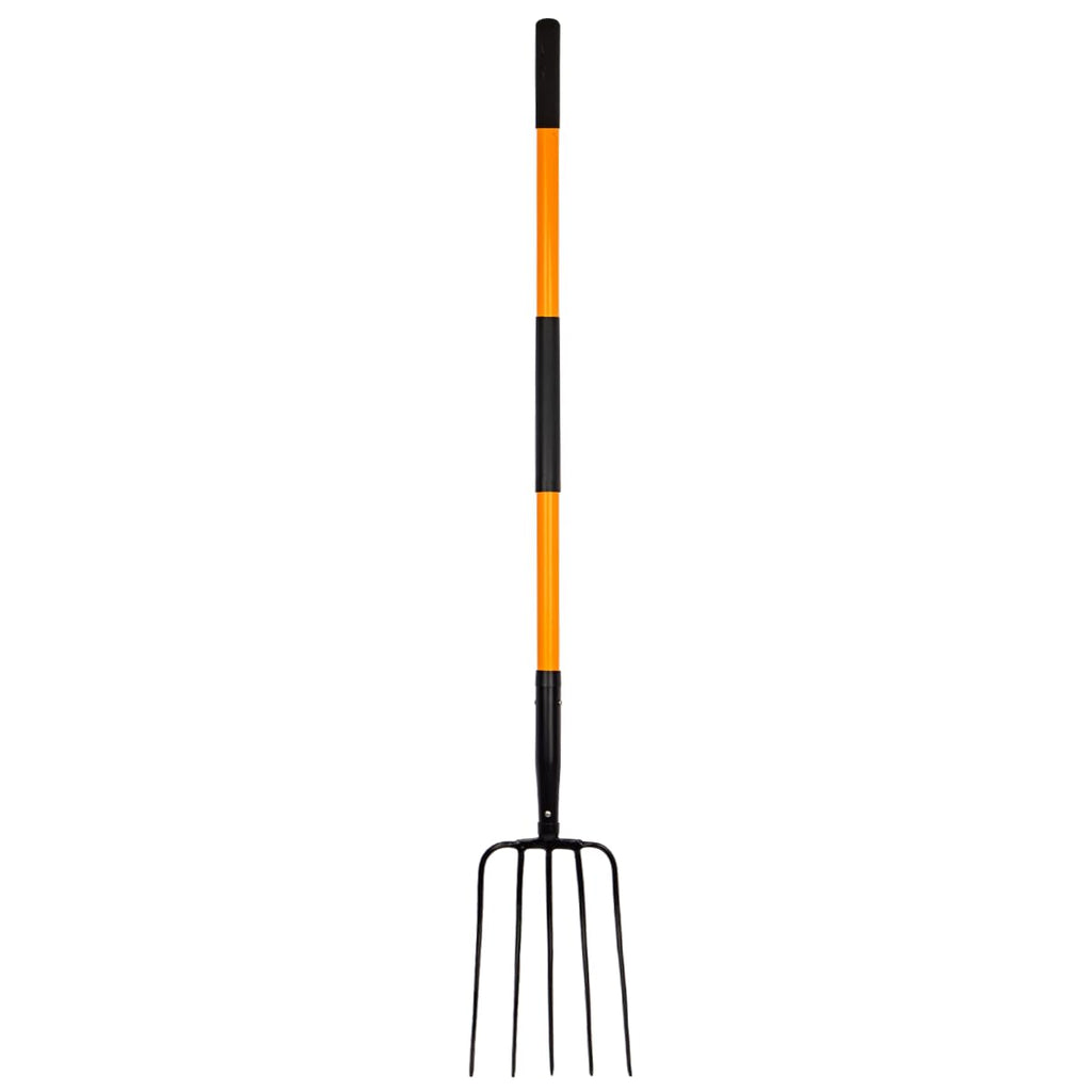VNIMTI Pitch Fork for Gardening, 5 Tine Pitchfork Heavy Duty with Fiberglass Handle, 58 Inches