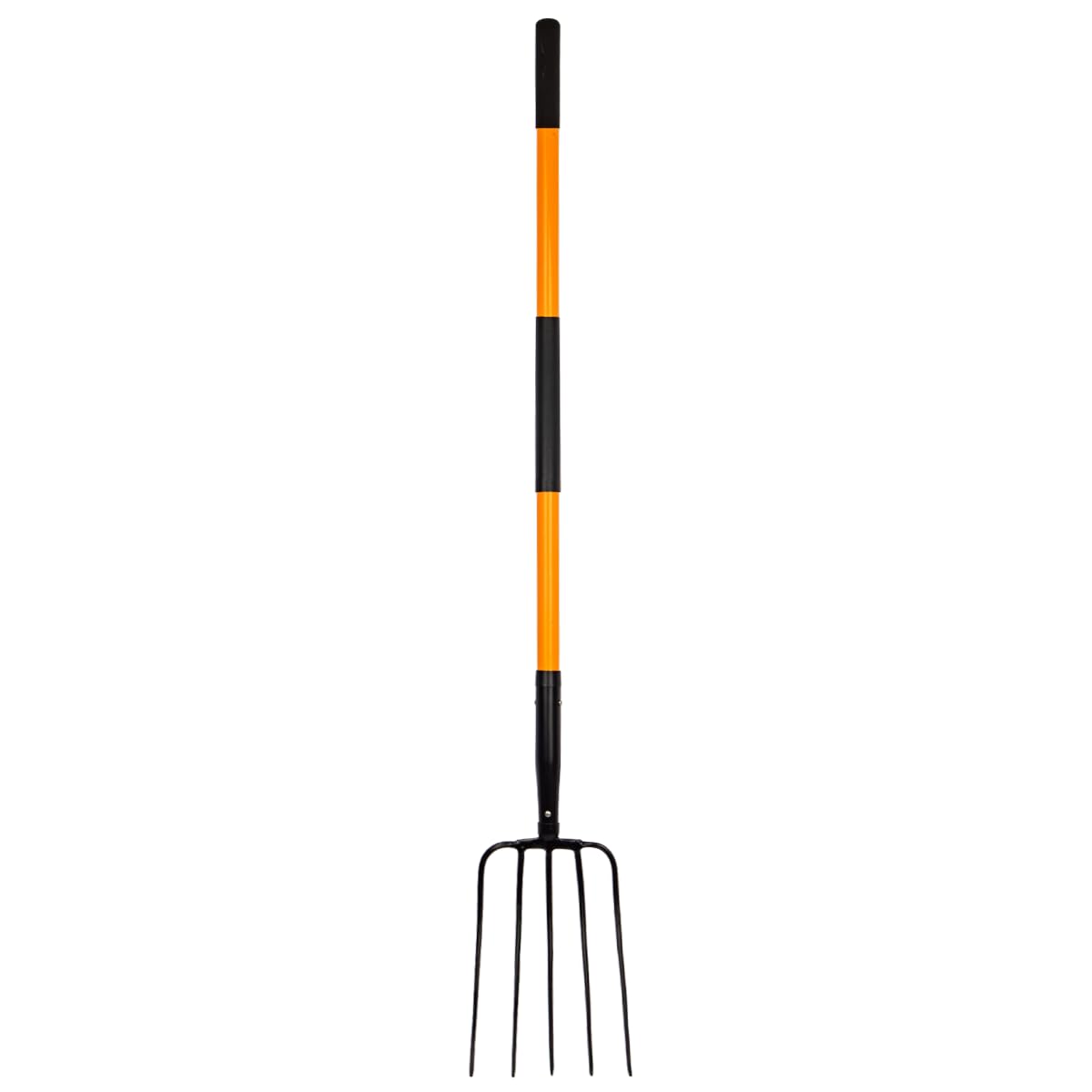 VNIMTI Pitch Fork for Gardening, 5 Tine Pitchfork Heavy Duty with Fiberglass Handle, 58 Inches