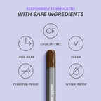 Wonderskin 1440 Longwear Brown Waterproof Eyeliner Pencil - Sharpenable Eyeliner Pencil and Smudge Proof Brown Eye Liner Pencils (Kalamata)