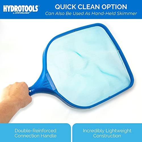 Swimline HYDROTOOLS 8025 Aluminum Reinforced Leaf Skimmer Net Head Cleaner For Swimming Pool Spa Fountain Pond Hot Tub Leaves Bugs Debris Fine Cleaning Maintenance Heavy Duty Extra Large