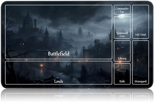 for MTG Game Playmat, for Magic TCG Rubber Play mat,Tabletop Card Playmats with Smooth Surface,Trading Card Inked Game Mat with New Zones,Battle Game,Fantasy Castle