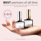 modelones Builder Nail Gel with Gel Base and Top Coat, Nude Pink Color Builder Nail Kit for Apex Building Thickening Extension, LED Lamp Cured Color Base Shine Finish Top Coat 10ml Home DIY Salon