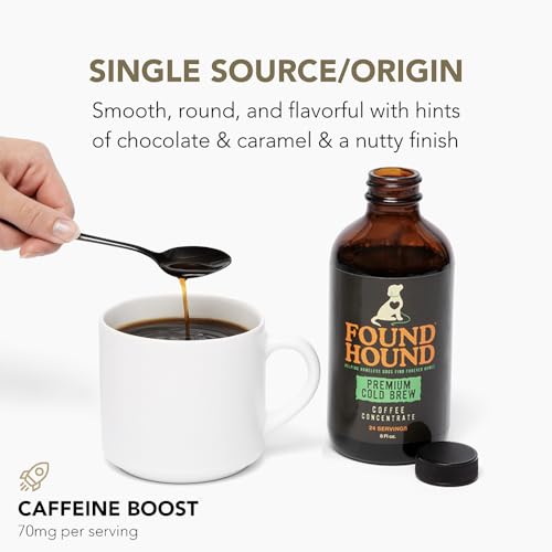 iHeartDogs Found Hound Cold Brew Coffee Concentrate - Low Acid Liquid Cold Brew Concentrate for Instant Iced Coffee and Hot Drinks