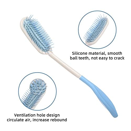 Wefaner Toilet Aids Set for Wiping - Long Handle Butt Wiper, Anti-Slip Curved Handle Bath Body Brush and Curve Hair Brush for People Overweight, Elderly and Disabled People（3PCS Personal Hygiene Kit)