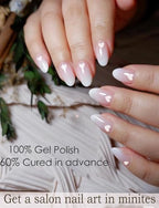 Semi Cured Gel Nail Strips |Gel Polish Nail Wraps | Gel Nail Stickers, UV Light Required-Valentine Style F