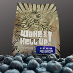 Wake The Hell Up! 12oz Ultra-Caffeinated Blueberry Ground Coffee, Low Acid, Medium-Dark Roast