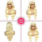 613 Lace Front Wig Human Hair 13x6 Transparent Lace, 613 Body Wave Lace Front Wig Human Hair, 200% Density Lace Front Wigs Human Hair Pre Plucked with Baby Hair Natural Hairline (26 Inch)