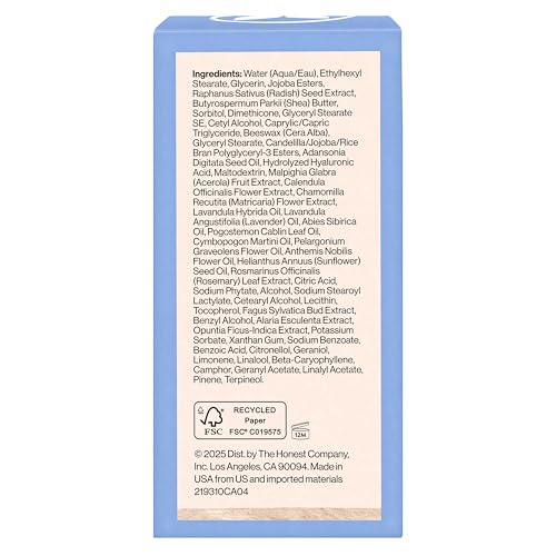 Honest Beauty Deep Hydration Face Cream for Dry Skin, Hydrates and Supports Natural Moisture Barrier, Hypoallergenic, Gentle Sensitive, 1.7 fl oz