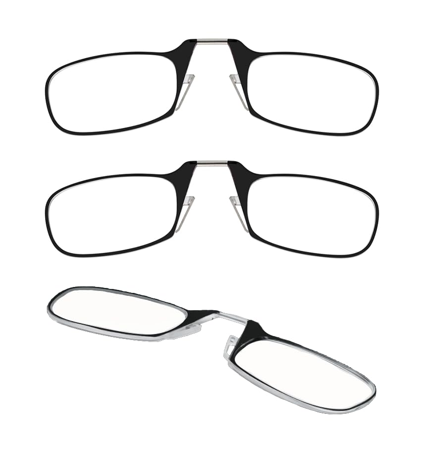 Always With You by ThinOptics Armless Reading Glasses Multi-Pack - Ultra-Thin, Lightweight Pocket Readers for Men & Women - Slim, Comfortable Design - 3 Pack Black, 1.5x