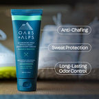Oars + Alps Whole Body Deodorant Cream For Men - Multi-Action Odor Defense - Aluminum Free, Baking Soda Free, Anti-Chafe - 2.5 Ounce Tube - Eucalyptus Spearmint