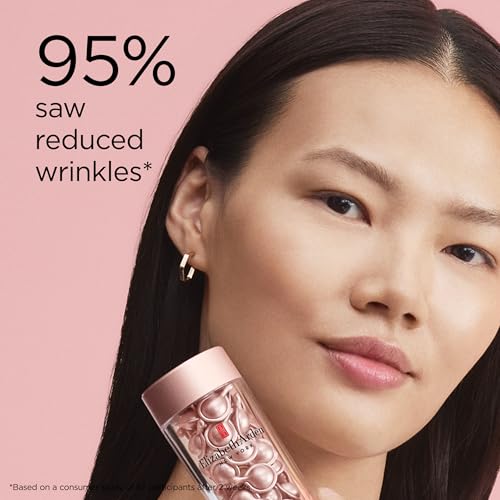 Elizabeth Arden Retinol + HPR Ceramide Rapid Skin Renewing Anti-Aging Face Serum Capsules, Fine Lines & Wrinkles Treatment with Peptides, Vitamin E, & Niacinamide, 30 Count