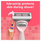 joy Razors for Women, 1 Handle, 8 Razor Blade Refills, Pink, Lubrastrip to Help Avoid Skin Irritation