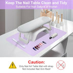 Nail Art Table Mat,Foldable Nail Arm Rest Pad for Nails,Soft Microfiber PU Leather Nail Mat for Table,Waterproof Manicure Pad,Nail Table Pad for Nail Technician Salon Home-Purple