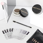 iMethod Eyebrow Stamp and Eyebrow Stencil Kit - Eye Brow Stamping Kit, Brow Stamp Kit, Brow Stencil and Stamp Kit, Brow Trio Eyebrow Kit, Perfect Bushy Eyebrows, Medium Brown