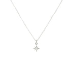 Annika Bella North Star Necklace, Cubic Zirconia Pendant, Silver Chain Necklace, Celestial Jewelry for Women, Gift for Her (1pc)
