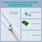 Charger for MacBook Pro 16 14 inch MacBook Air 15 13 inch 2025 2024 2023 2022 2021 2020 2019 M4 M3 M2 M1, Super Compact 100W USB C Laptop Power Adapter, 6.6FT USB-C Braided Cable, Original Quality